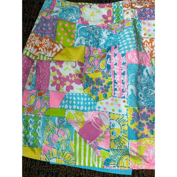 LILLY PULITZER Womens Multi Patchwork Reversible Skirt Sz 4 - Picture 5 of 10